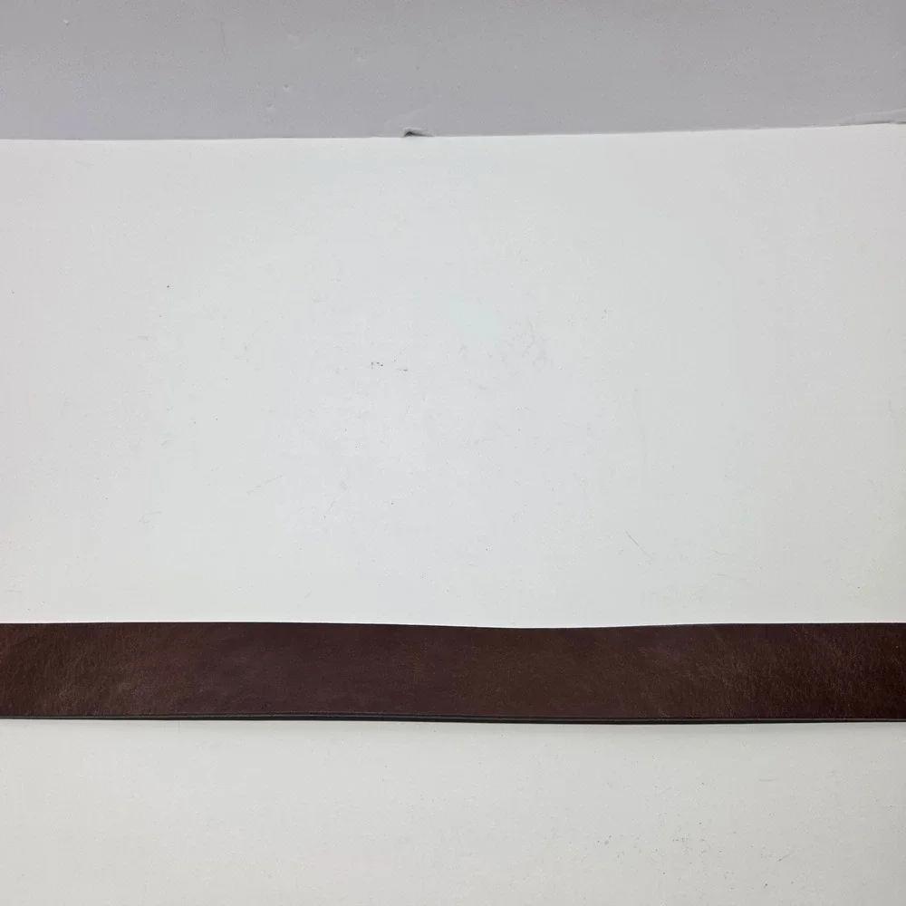 Mara Giordani Leather Belt 40/100 M/L Brown Handmade Italy Antique Brass Buckle